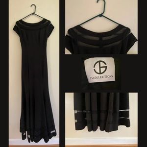 JS Collection Black Formal Gown with Mesh